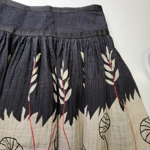 Pleated Flare Short Skirt Floral Motif - Size M - Picture 11 of 12